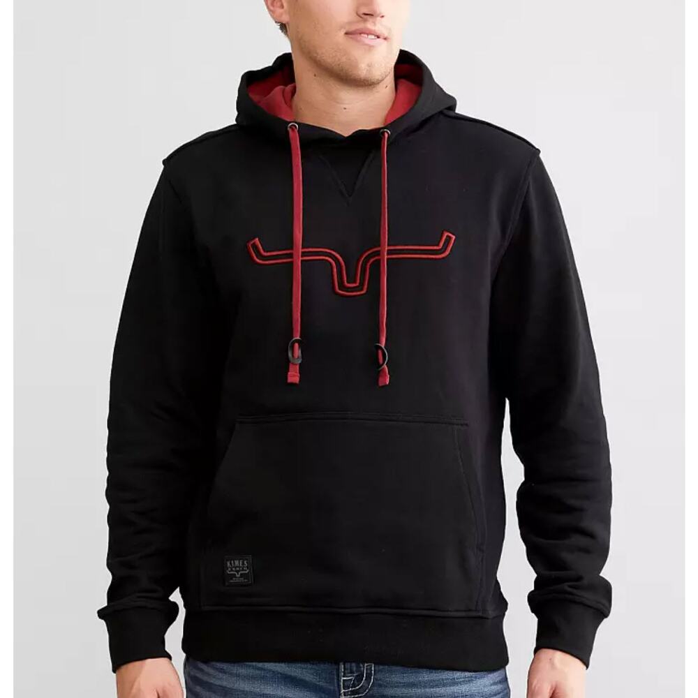 Kimes Ranch Fast Talker Hoodie Sweatshirt Black Burgandy Medium